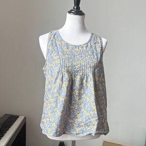Toad & Co. Sleeveless Floral Pintuck Tank Top - 💯 organic cotton